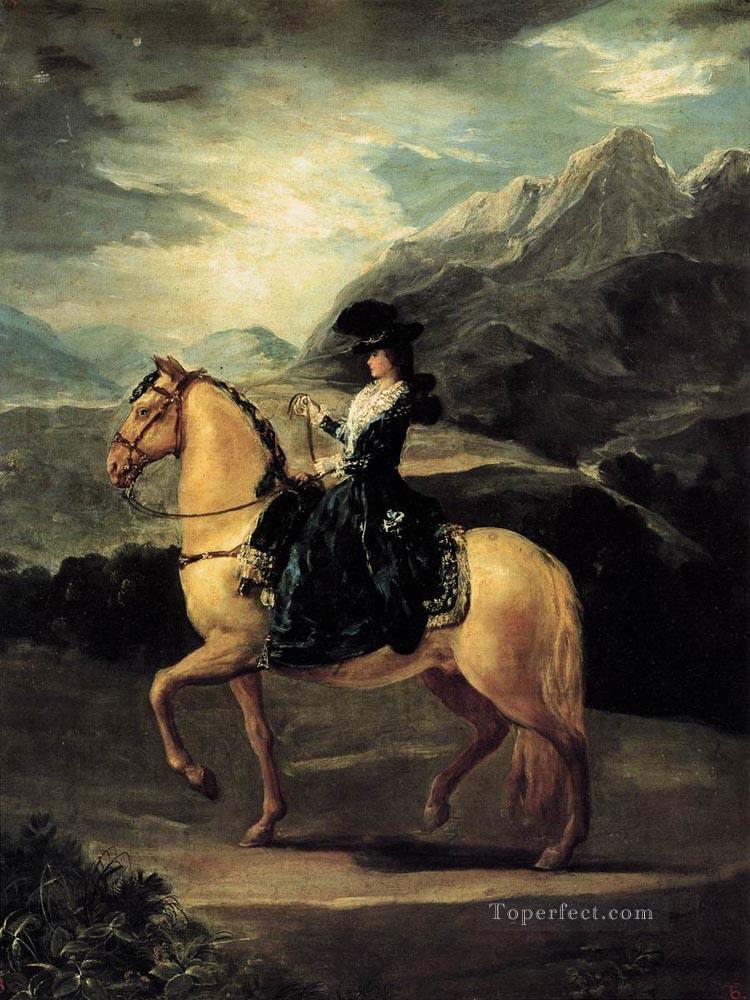 Portrait of Maria Teresa de Vallabriga on Horseback Romantic modern Francisco Goya Oil Paintings